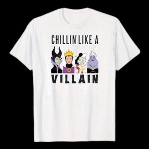 DISNEY VILLAINS Chillin Like A Villain Men's Crew M